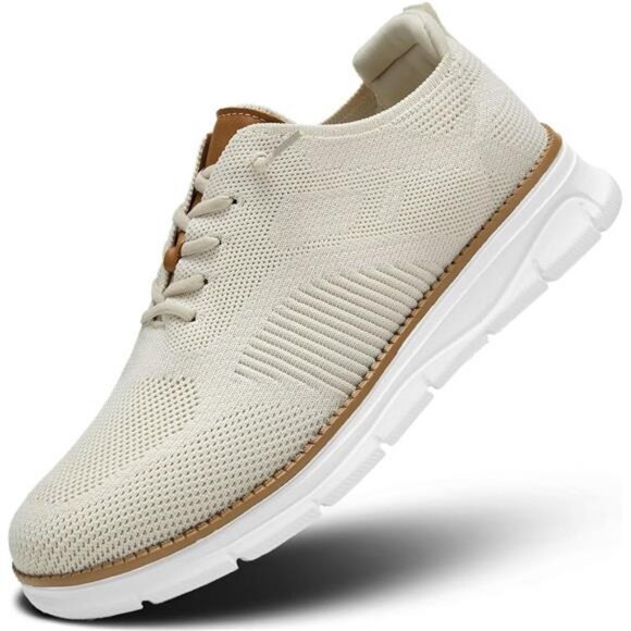 Mens Oxfords Lace-Up Lightweight Casual Walking Shoes Mesh Sneakers Dress Shoes